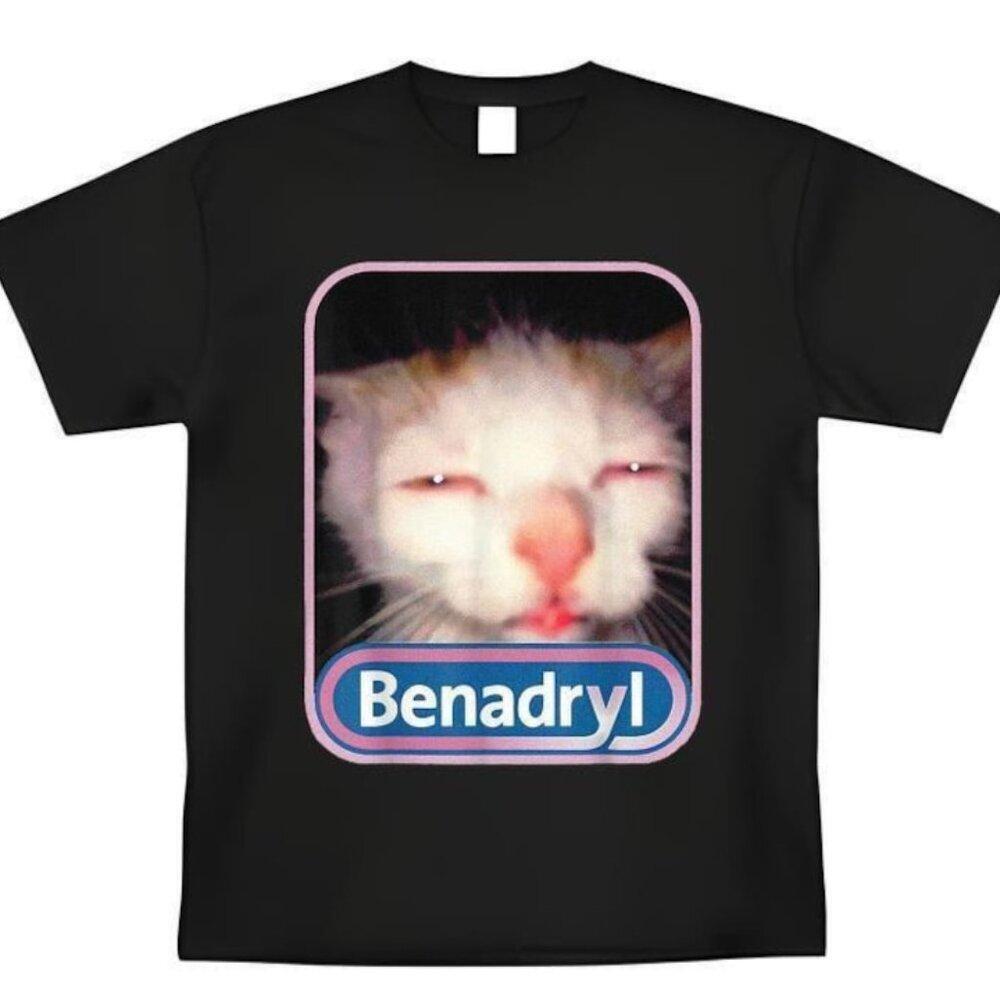 Benadryl Meme Cat Benny T-Shirt, Gen Z Humor, Meme Unisex T Shirt